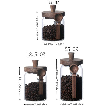 3 Pcs Glass Coffee Jars with Spoons, Candy Jars, Biscuit Jars, Storage Jars, Tea Jars, Snack Jars, Seasoning Jars, Salt Jars, Pepper Jars - Discount Msrp 