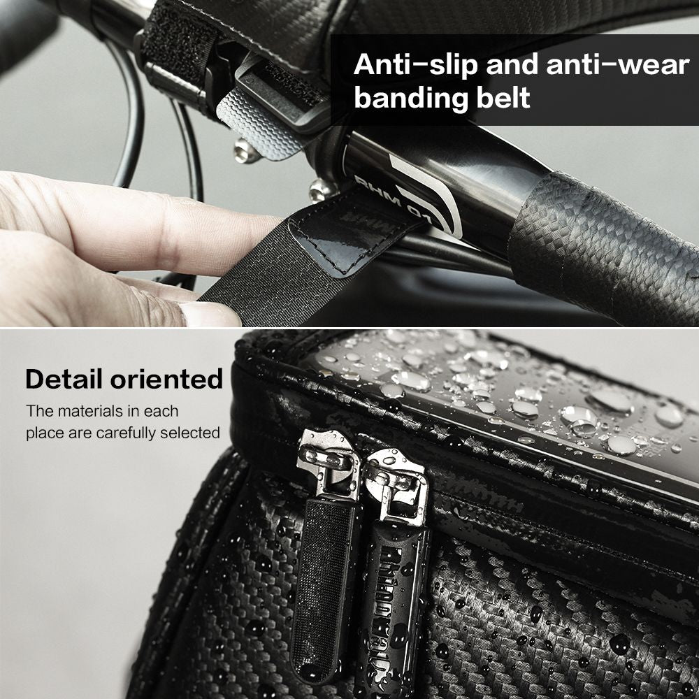 Bike Phone Front Frame Bag Bicycle Bag Waterproof Bike Phone Mount Top Tube Bag Bike Phone Case Holder Accessories Cycling Pouch Compatible Phone Under 6.5' - Discount Msrp 