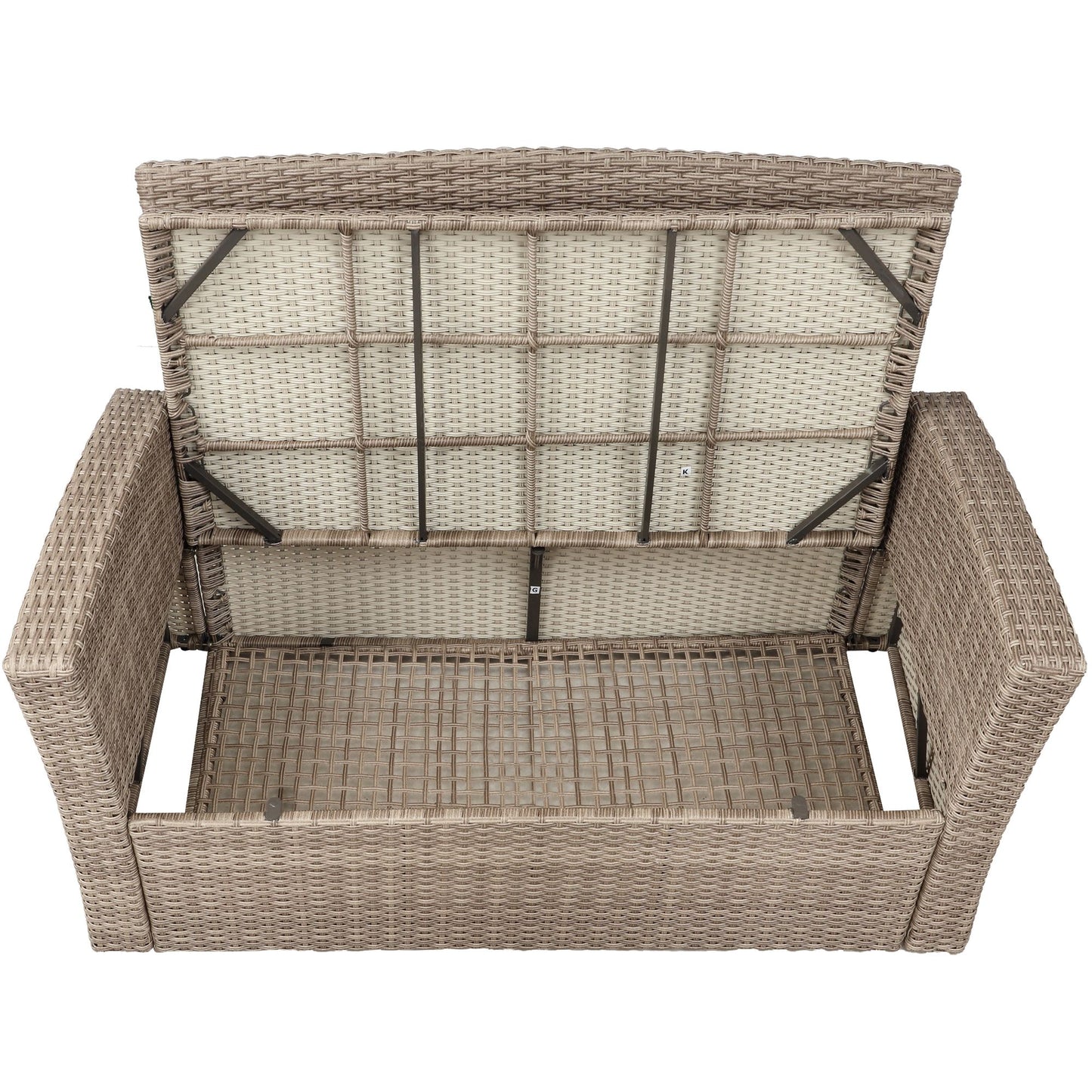 Patio Furniture Set; 4 Piece Outdoor Conversation Set All Weather Wicker Sectional Sofa with Ottoman and Cushions - Discount Msrp 