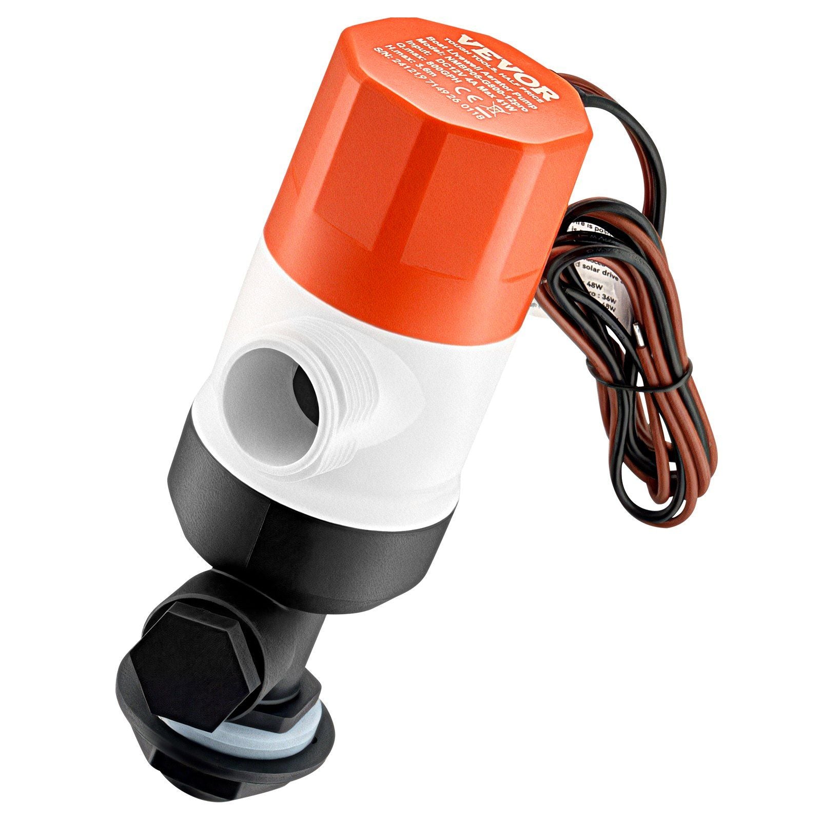 Livewell Pump for Boat 12V 800 GPH Livewell Aerator Pump Straight 2 Inlets - Discount Msrp 