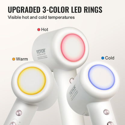 VEVOR High-Speed Hair Dryer with 102,000RPM Brushless Motor, 200 Million Negative Ions Hair Blow Dryer, 3-Color Temp LED Lights & 2 Speeds, Lightweight Hairdryer with Diffuser & Nozzle for Home Travel - Discount Msrp 