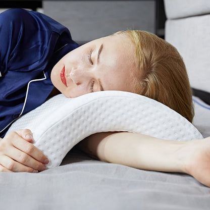 1pc Sleeping Pillow Couple Pillow Arm Pillow Slow Rebound Pressure Cuddle Pillow Memory Foam Travel Arched Shaped U Pillow Providing Comfort And Support Curved Pillow For Couples - Discount Msrp 