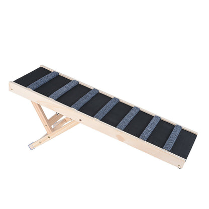 VEVOR Dog Ramp, Folding Pet Ramp for Bed, Adjustable Dog Ramp for Small, Large, Old Dogs & Cats, Wooden Pet Ramp with 39.3" Long Ramp, Adjustable from 15" to 22", Suitable for Couch, Sofa, Car - Discount Msrp 