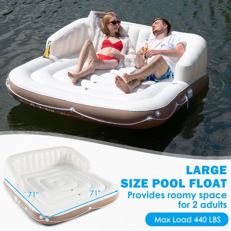 Inflatable Pool Float Lounge Swimming Raft - Discount Msrp 