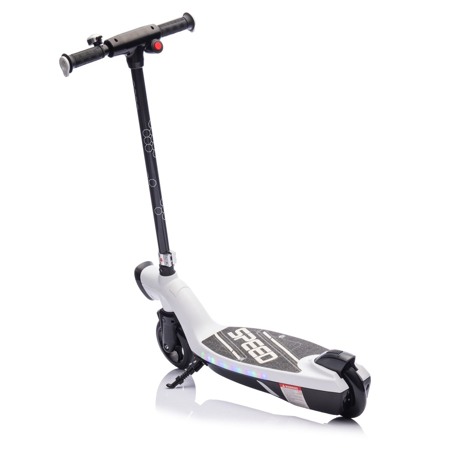 Kids Ride On Electric Scooter With Kickstand,Scooter Bell,Faster Speed And Longer Usage Time,Rear Brake,Wider Pedal,Non-Slip Handle,Colorful LED Lights,5.59-6.84 MPH For Kids 6+. - Discount Msrp 