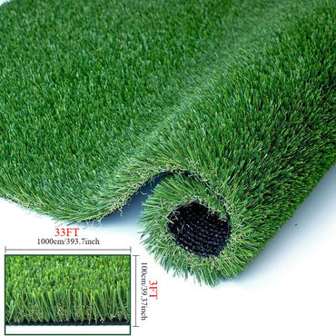 1PC- 3FTx33FT Artificial turf synthetic mat, outdoor garden lawn landscape pet turf, artificial grass carpet with drainage holes, artificial turf indoor background wall Christmas party decoration - Discount Msrp 