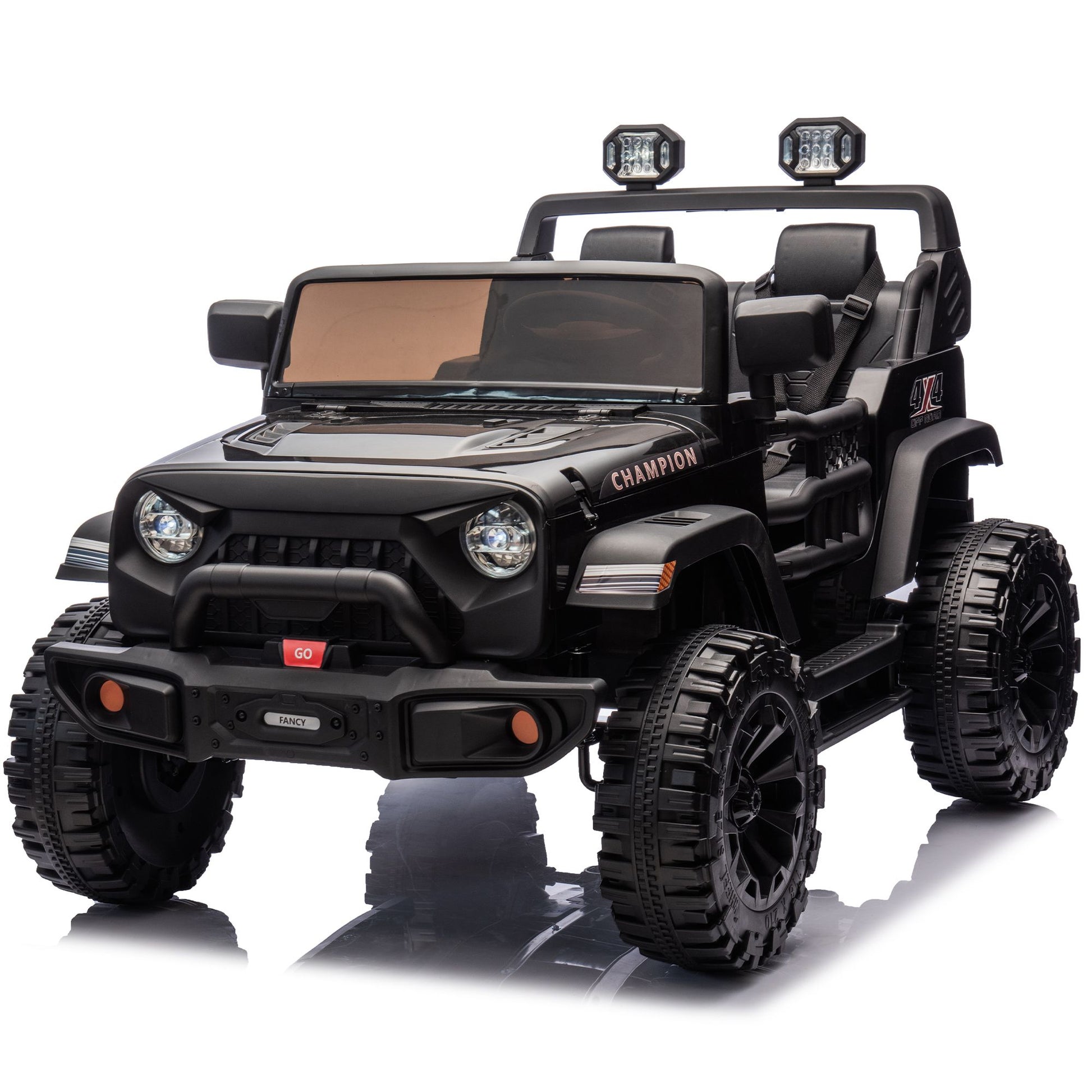 24V Two-seater Kids Ride On Electric Car W/parents control,Seat width 19.69in,400W motor,Four-wheel suspension,light&searchlight,USB,MP3,Bluetooth,Provide a speed of 1.86-4.35MPH for kids of 3+. - Discount Msrp 