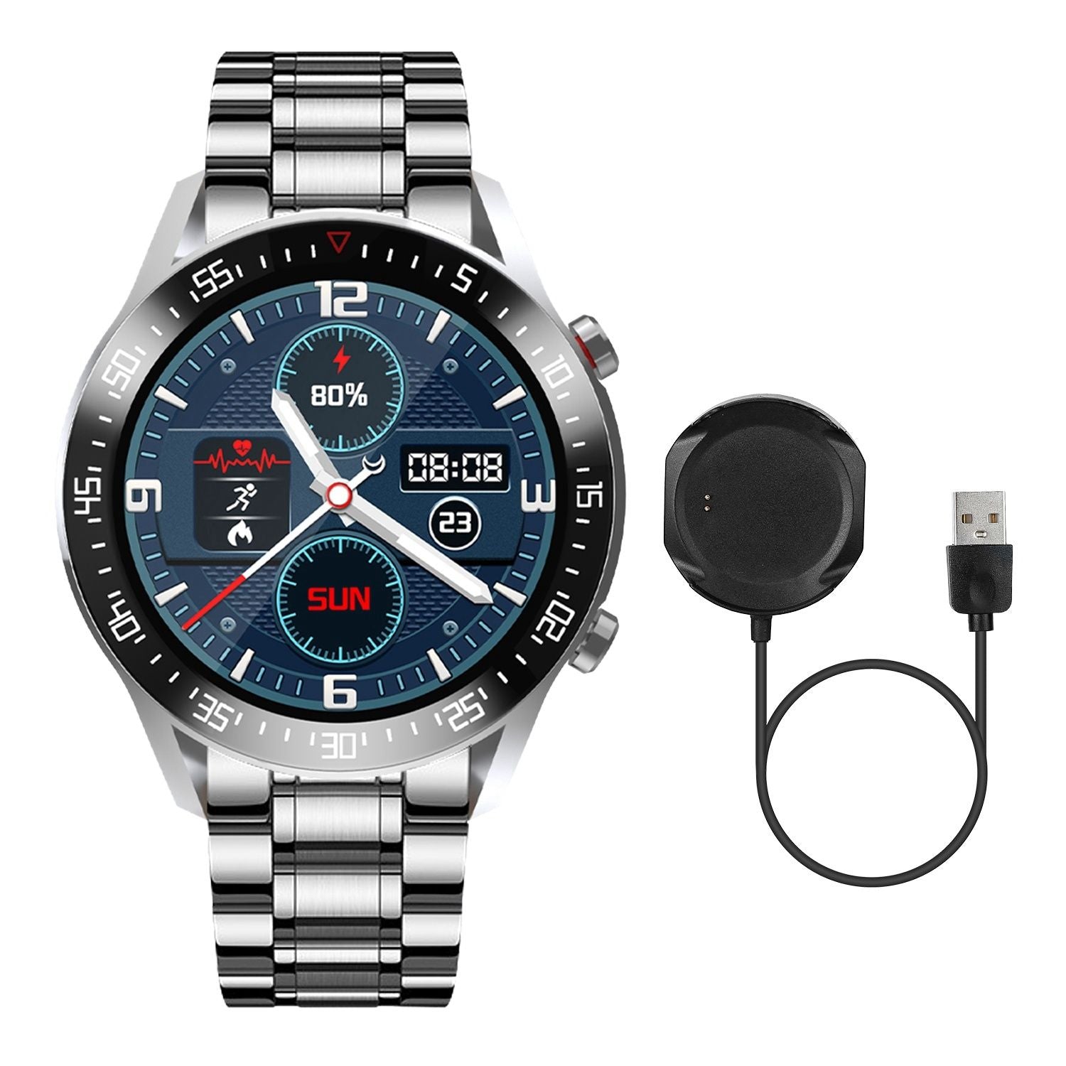 Wireless Smart Watch Fitness Tracker IP68 Waterproof Sport Bracelet - Discount Msrp 