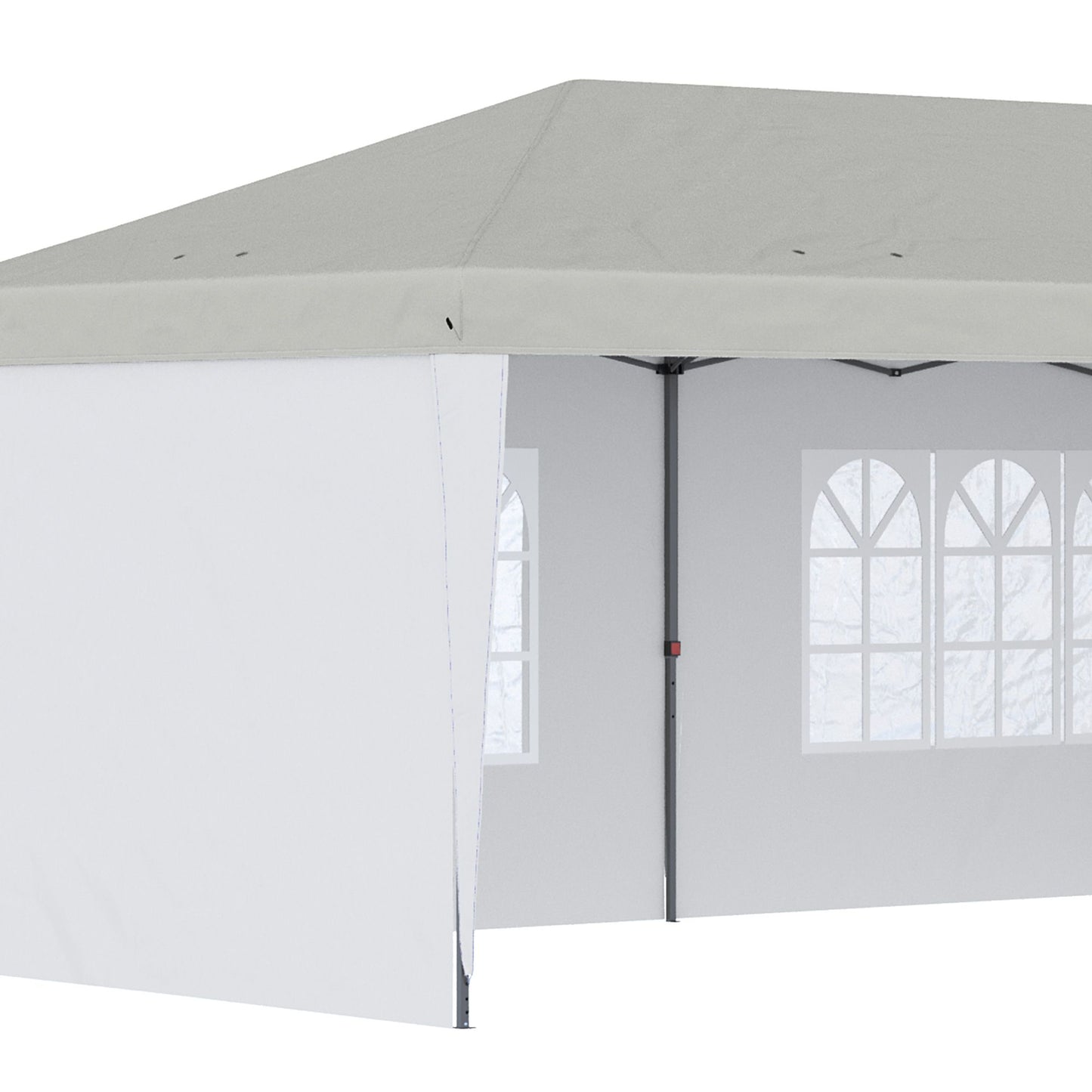 Outsunny 10' x 20' Pop Up Canopy Tent with 4 Sidewalls, Heavy Duty Tents for Parties, Outdoor Instant Gazebo with Carry Bag, for Outdoor, Garden, Patio, White - Discount Msrp 