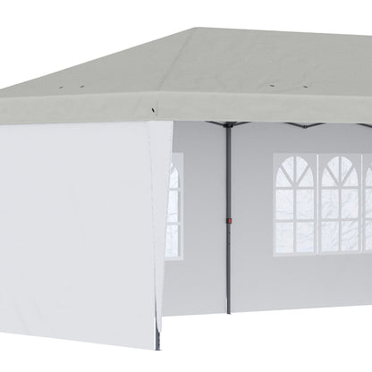 Outsunny 10' x 20' Pop Up Canopy Tent with 4 Sidewalls, Heavy Duty Tents for Parties, Outdoor Instant Gazebo with Carry Bag, for Outdoor, Garden, Patio, White - Discount Msrp 