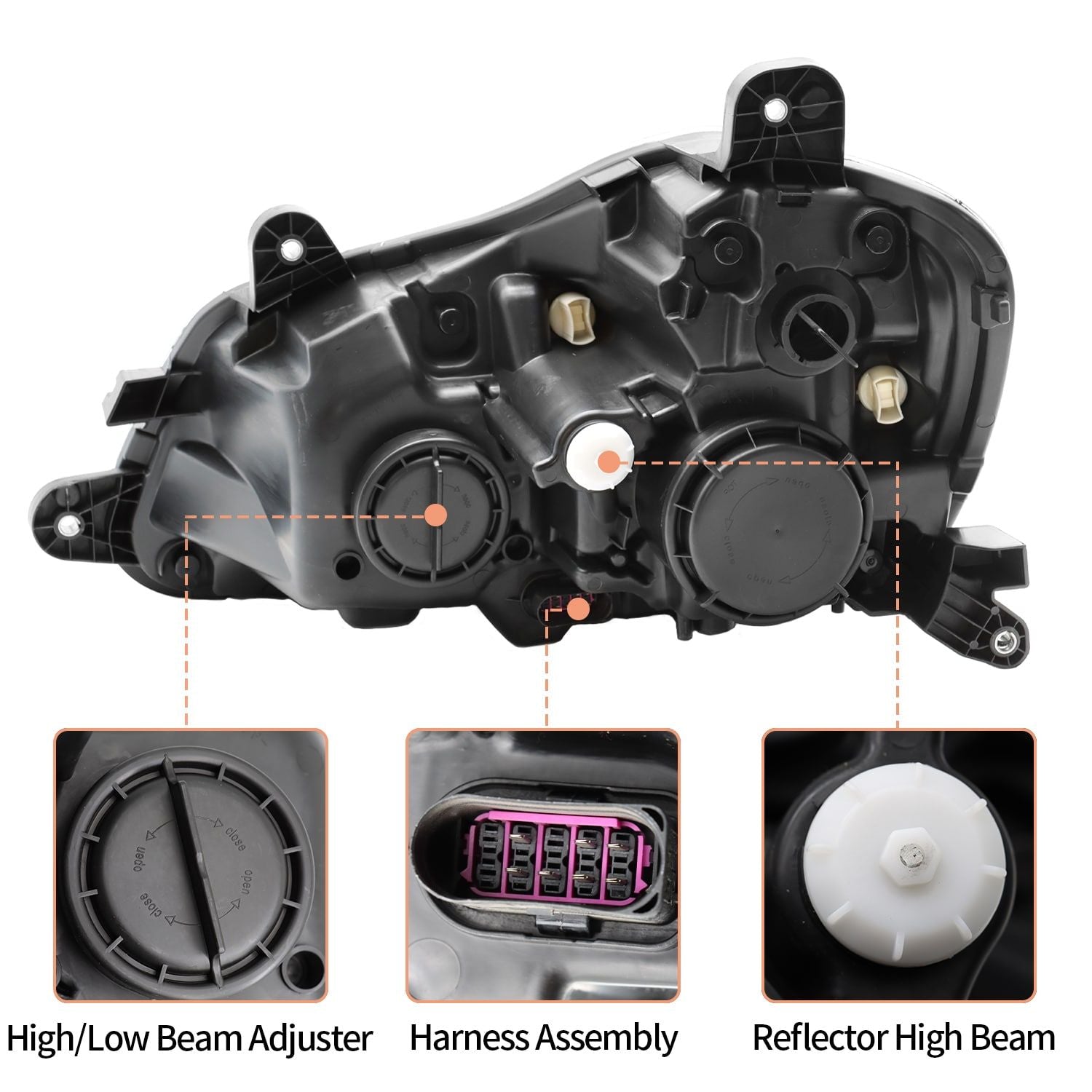 Headlight Assembly Fit for Kenworth T680 2013-2021, Headlights Headlamps, Right/Passenger Side(White) - Discount Msrp 