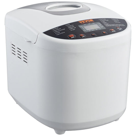 VEVOR Bread Maker, 19-in-1 2LB Dough Machine, Nonstick Ceramic Pan Automatic Breadmaker with Gluten Free Setting, Whole Wheat Bread Making, Digital, Programmable, 3 Loaf Sizes, 3 Crust Colors, White - Discount Msrp 