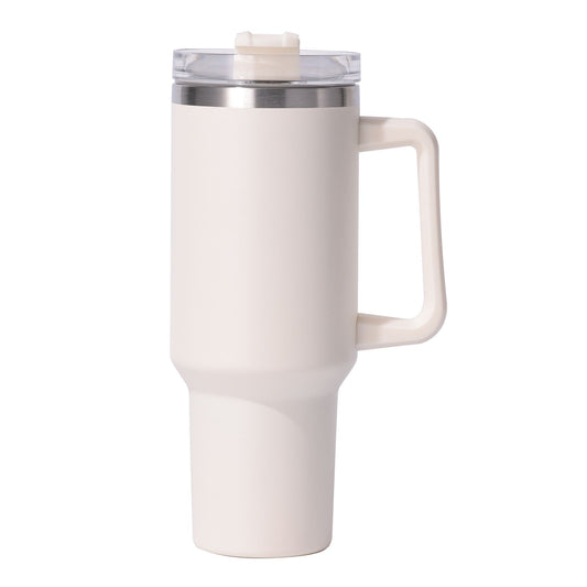 40oz large capacity tumbler, With Handle And Straw Lid, Insulated Reusable Stainless Steel Water Bottles Travel Mug Coffee Cup car cup water cup For Men Women Outdoor Camping Driving, gift - Discount Msrp 