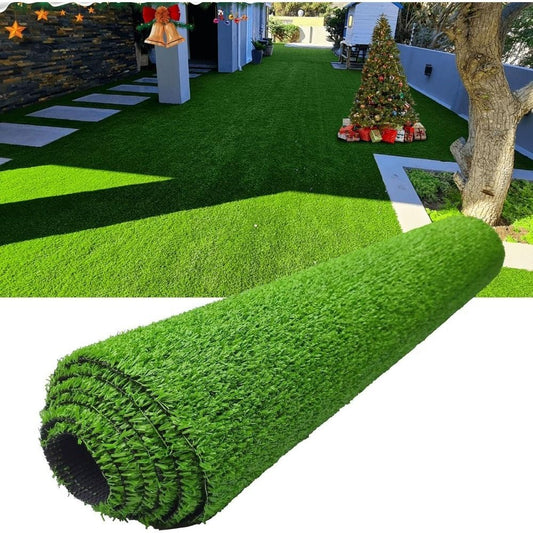 1PC- 3FTx33FT Artificial turf synthetic mat, outdoor garden lawn landscape pet turf, artificial grass carpet with drainage holes, artificial turf indoor background wall Christmas party decoration - Discount Msrp 
