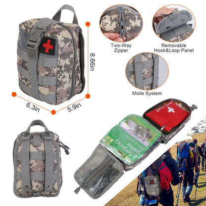 125Pcs Survival Kits Professional Emergency Survival Gear Tactical First Aid Kit Supplies for Outdoor Adventure Camping Hiking Hunting - Discount Msrp 