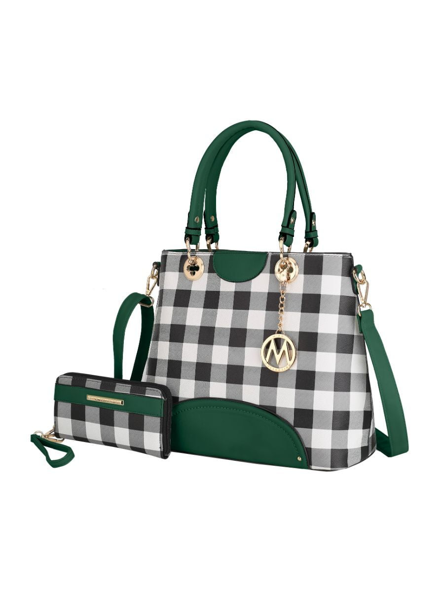 MKF Collection Gabriella Checkers Handbag with Wallet by Mia k - Discount Msrp 