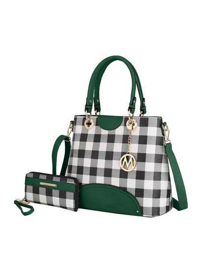 MKF Collection Gabriella Checkers Handbag with Wallet by Mia k - Discount Msrp 