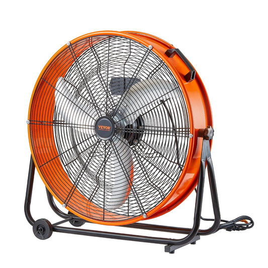 Drum Fan 24 Inch High Velocity Industrial Use 3-Speed 8600CFM for Warehouse - Discount Msrp 