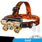 5 LED USB Rechargeable Headlamp; Portable Built-in 18650 Battery Head Flash Light; Waterproof For Expedition Outdoor Camping Fishing - Discount Msrp 