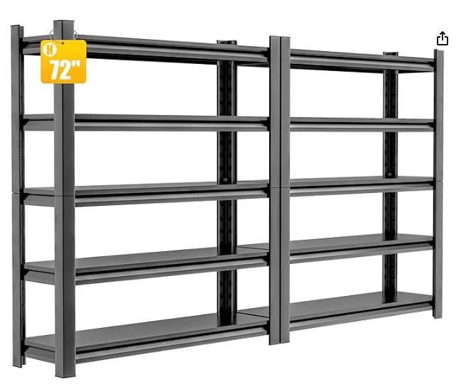 72" H Garage Shelving Unit, Garage Storage Shelves 2500LBS Heavy Duty Shelving, Adjustable 5 Tier Metal Shelving Utility Shelf, Storage Rack for Industrial, Warehouse, Basement (16" D*36" W*72" H) - Discount Msrp 