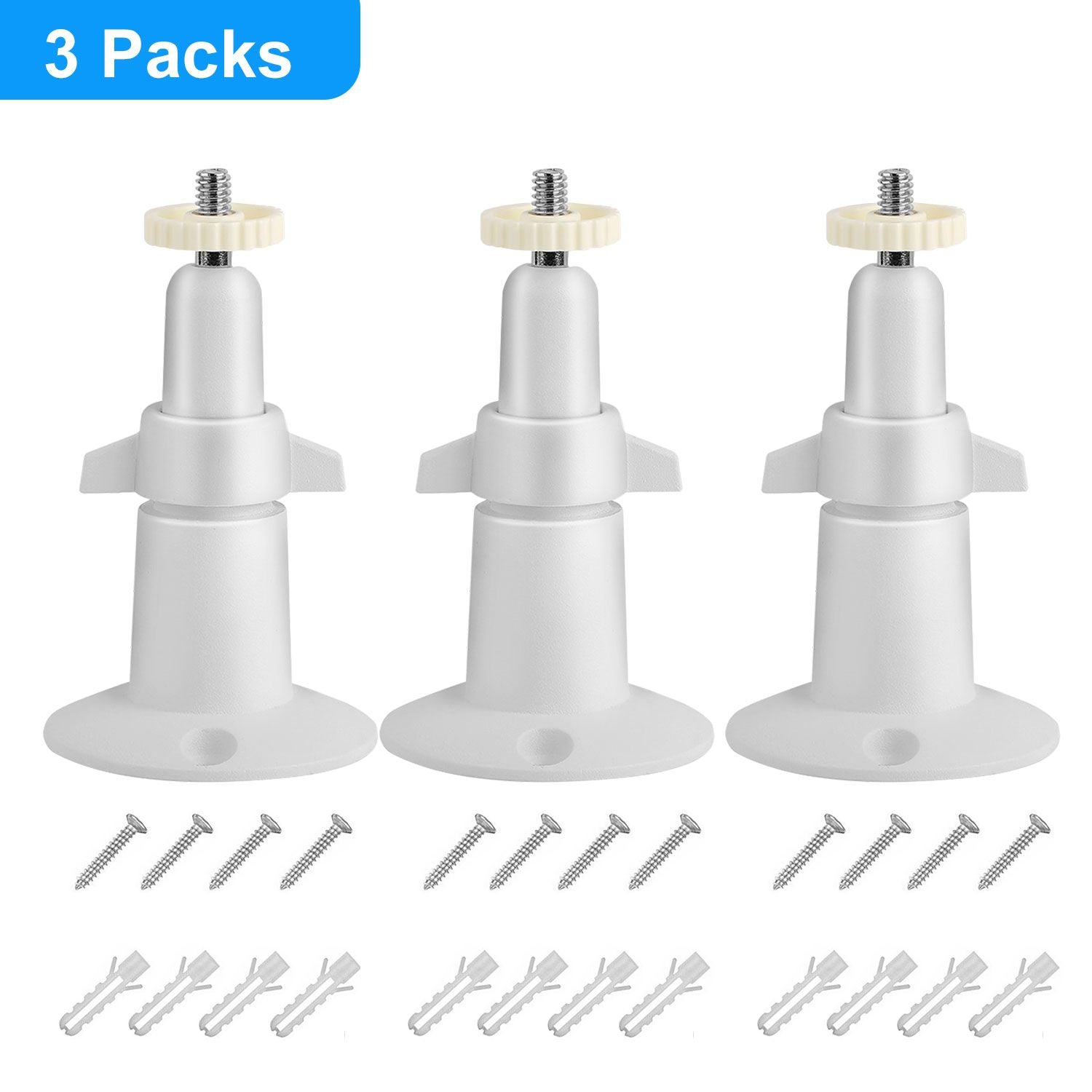 3 Packs Security Camera Wall Mount for Arlo 360 Degree Adjustable Camera Holder Garden Patio Screw Mount - Discount Msrp 