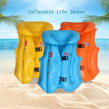 Swim Vest For Kids ; 4-12 Years Old Inflatable Swimming Floaties With Adjustable Safety Buckle & Dual Airbags For Boys Girls; Water Vest For Pool; Beach; Lake & Ocean - Discount Msrp 