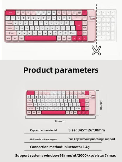 QW06 Office Entertainment Dual Mode Color Keyboard and Mouse Set Wireless Bluetooth Universal Keyboard Girls High-Value Set - Discount Msrp 