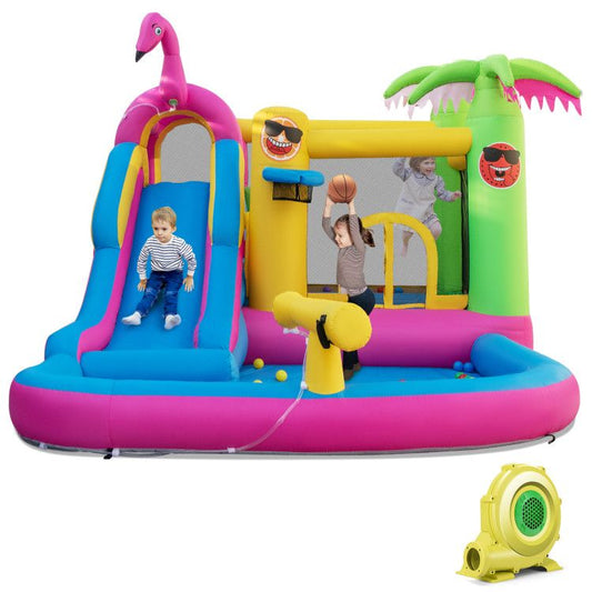Inflatable Bounce Castle with Long Water Slide and 735W Blower - Discount Msrp 
