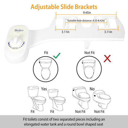 Bidet Fresh Water Spray No Electric Mechanical Bidet Toilet Seat Attachment - Discount Msrp 
