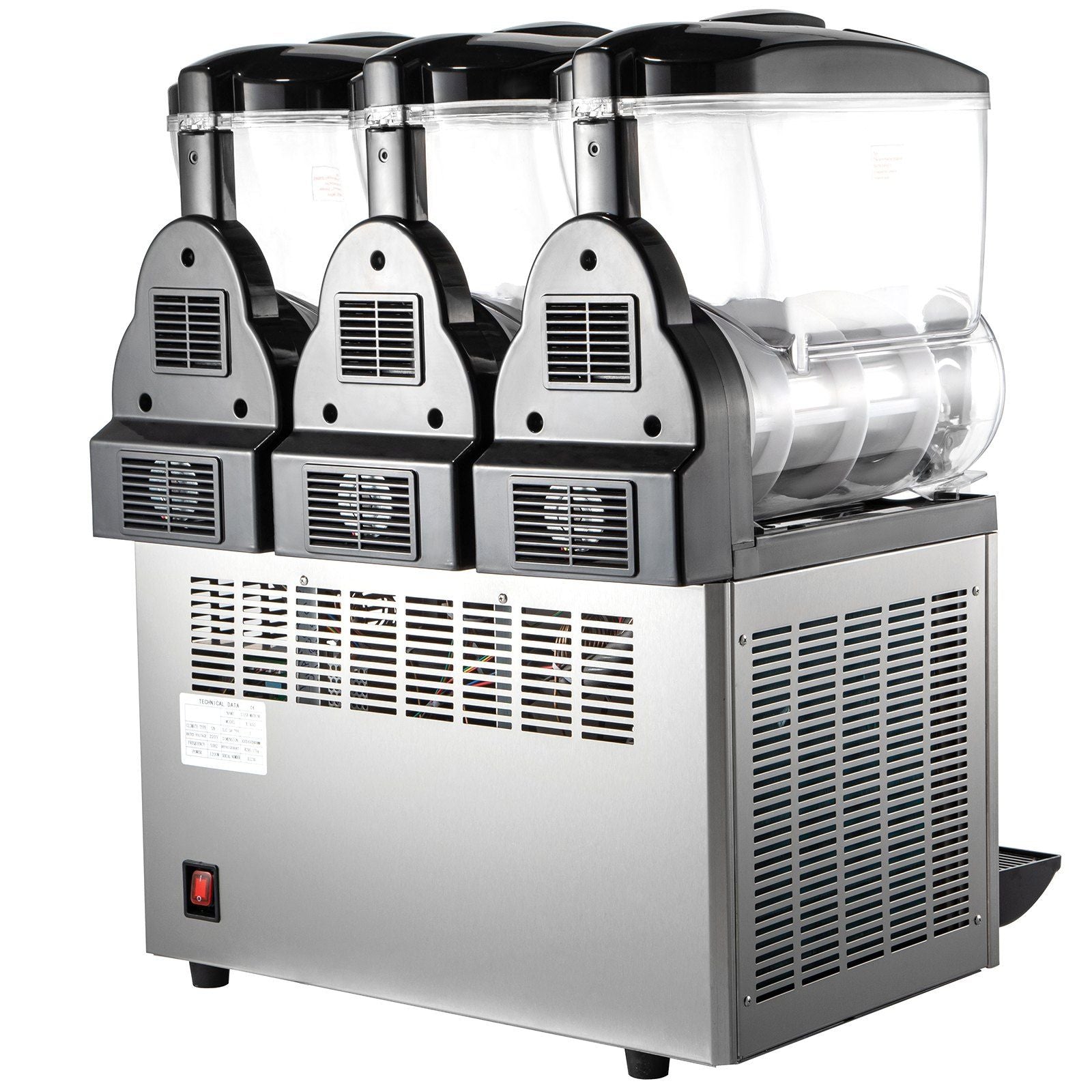 VEVOR Commercial Slushy Machine, 3x15L Tank Commercial Margarita Maker, 1200W Stainless Steel Frozen Drink Machine, Temperature Adjustment 26.6°F to 28.4°F, Perfect for Restaurants Cafes Bars - Discount Msrp 