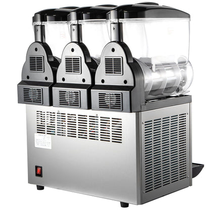 VEVOR Commercial Slushy Machine, 3x15L Tank Commercial Margarita Maker, 1200W Stainless Steel Frozen Drink Machine, Temperature Adjustment 26.6°F to 28.4°F, Perfect for Restaurants Cafes Bars - Discount Msrp 