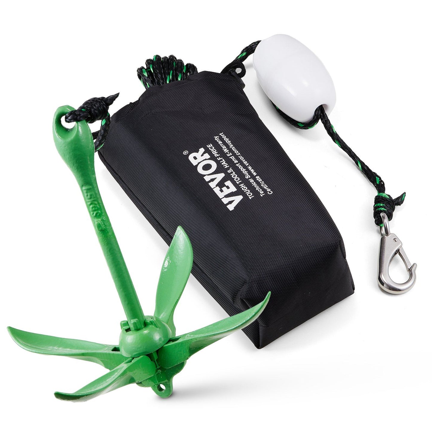 VEVOR Kayak Anchor Kit, 3.5 lb Paddle Board Anchor Kit with 26.2 ft/8 m Rope and Buoy, Folding Small Boat Anchor with Storage Bag and Snap Hook, Kayak Accessories for Kayaks, Small Boats, Canoes - Discount Msrp 