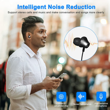 Wireless Neckband Headphones V4.2 Sweat-proof Sport Headsets Earbuds In-Ear Magnetic Neckbands Stereo Earphone - Discount Msrp 