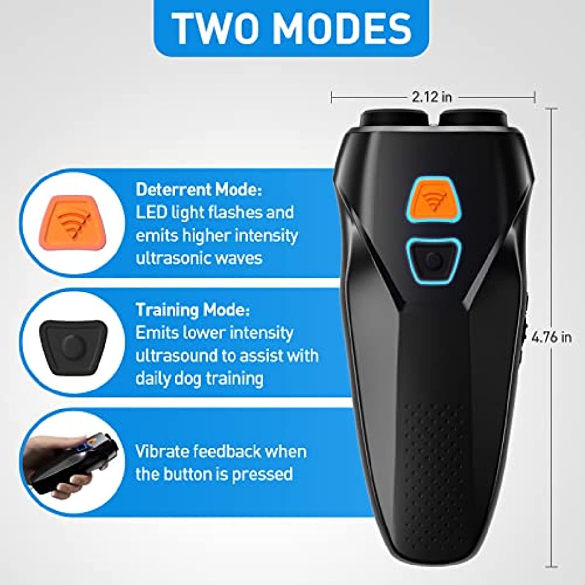 Dog Barking Control Devices Dual Sensor Anti Barking Device with Training/Deterrent Modes Dog Whistle to Stop Barking Ultrasonic Dog Barking Deterrent with LED Flashlight 25 FT Range Rechargeable - Discount Msrp 