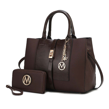 MKF Collection Yola Satchel Bag with Wallet Vegan Leather Women by Mia K - Discount Msrp 