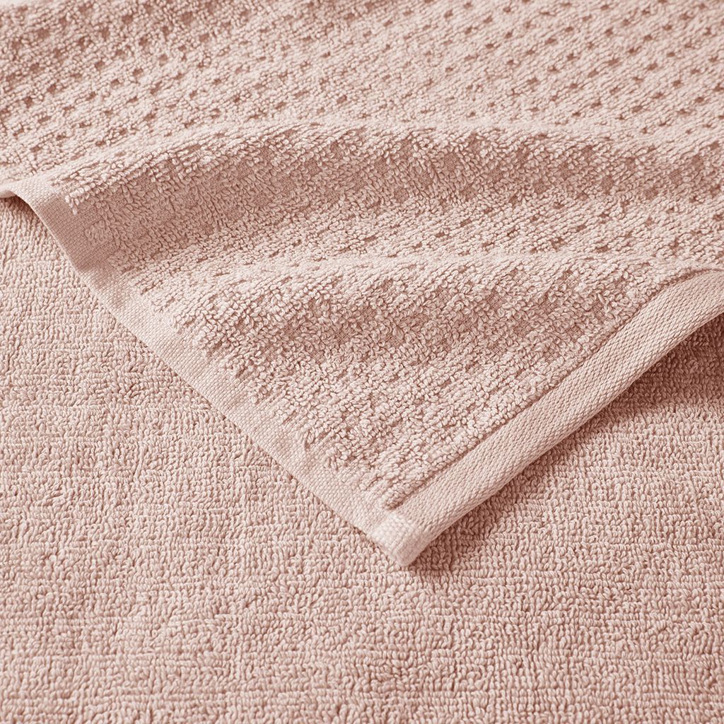 Cotton Waffle Jacquard Antimicrobial Bath Towel 6 Piece Set - Discount Msrp 