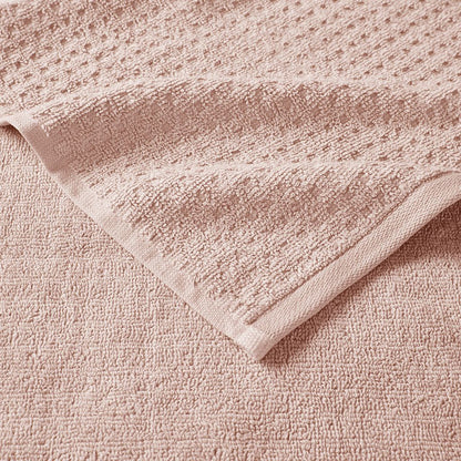 Cotton Waffle Jacquard Antimicrobial Bath Towel 6 Piece Set - Discount Msrp 