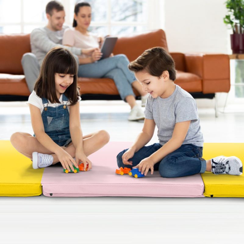 Portable Tri-Fold Gym Mat with Handles for Yoga - Discount Msrp 