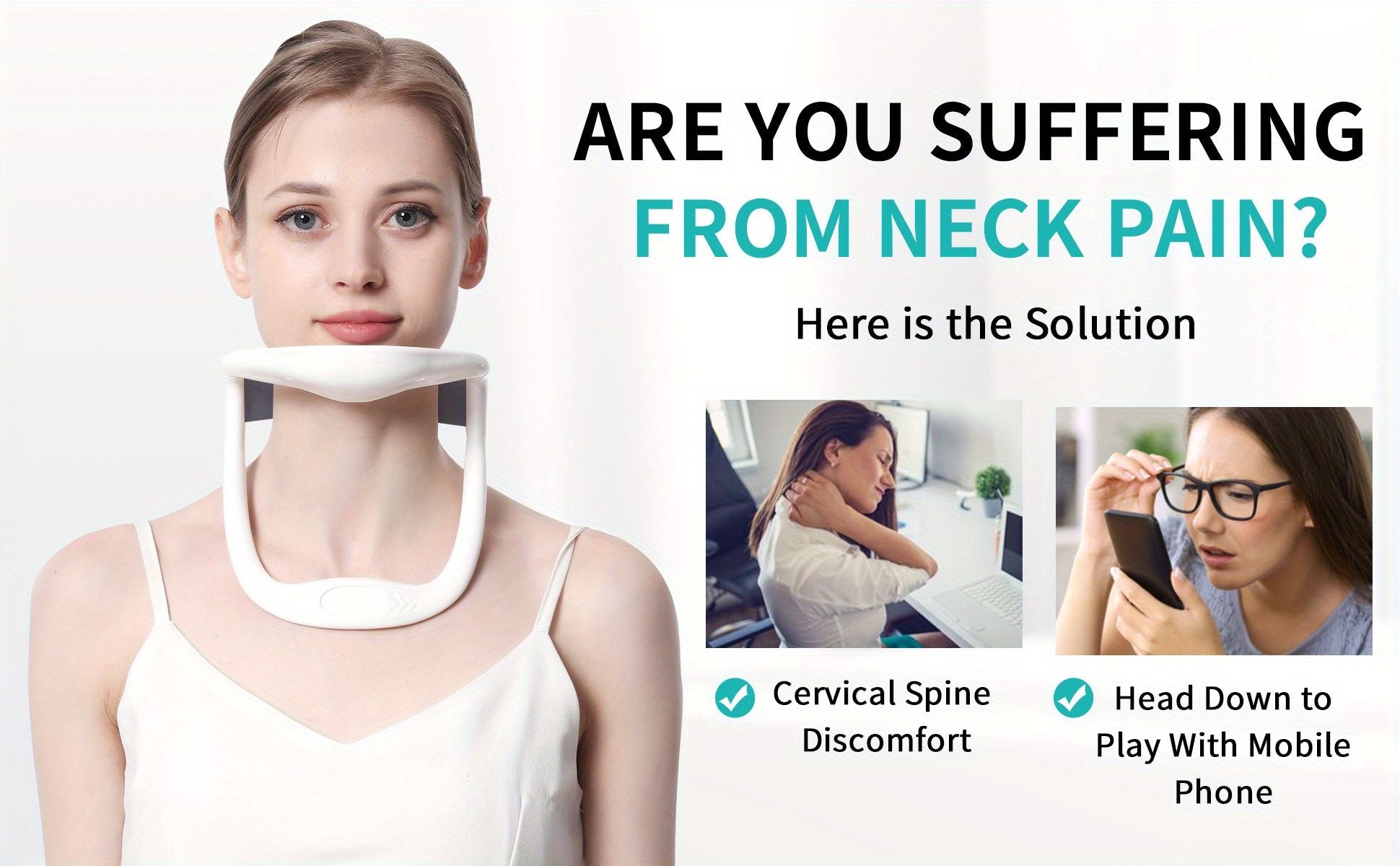 Neck Brace; Cervical Collar Neck Support Brace; Adjustable Anti-Bow Cervical Traction Device For Neck Posture Support Neck Pain Relief; Shoulder And Neck Forward Tilt Support - Discount Msrp 