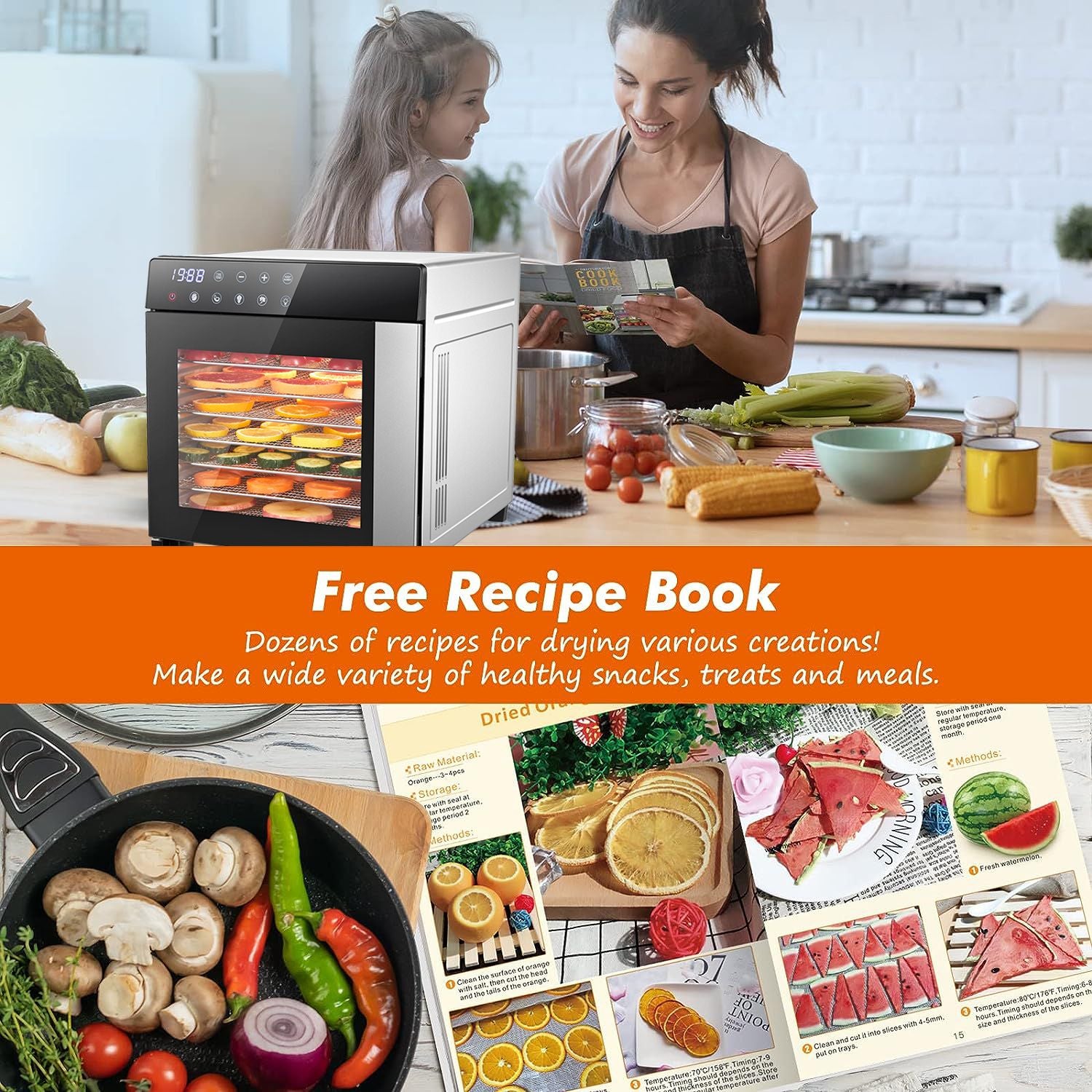 Food Dehydrator Machine 25QT, 8 Trays Stainless Steel Dehydrator Machine, Large Capacity Dehydrators for Food and Jerky, Herbs, Yogurt, Veggies, Dog Treats - Discount Msrp 