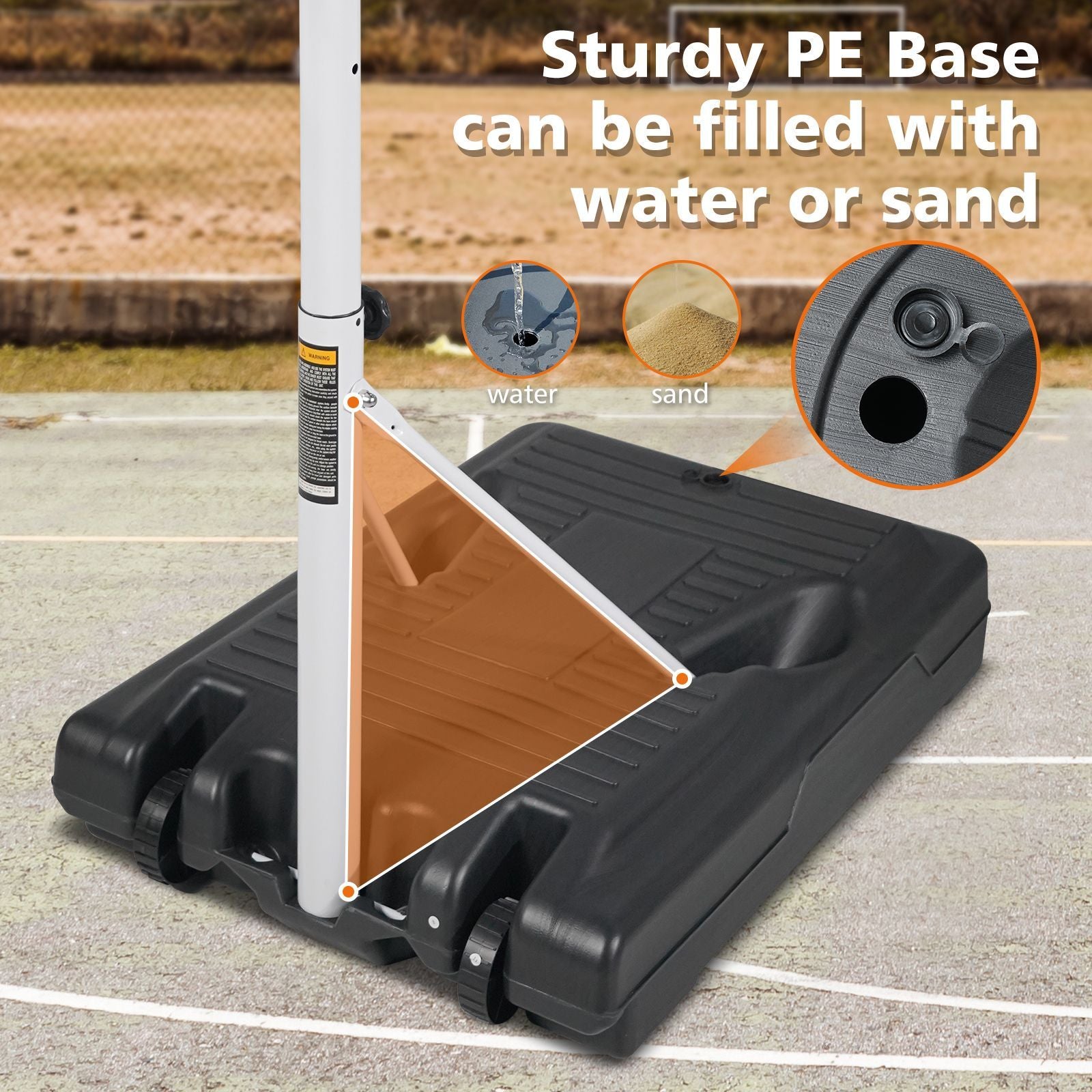 Poolside Basketball Hoop Portable Swimming Pool Basketball System Height Adjustable 3.1ft-4.7ft with 36" Backboard for Indoor Outdoor Use Orange - Discount Msrp 