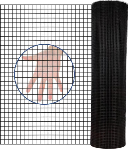 36 inch×50 ft Black Vinyl Coated Hardware Cloth 19 Gauge 1/4 inch Black PVC Hardware Cloth, Black Welded Wire Fence Supports Poultry-Netting Cage-Home Improvement and Chicken Coop - Discount Msrp 