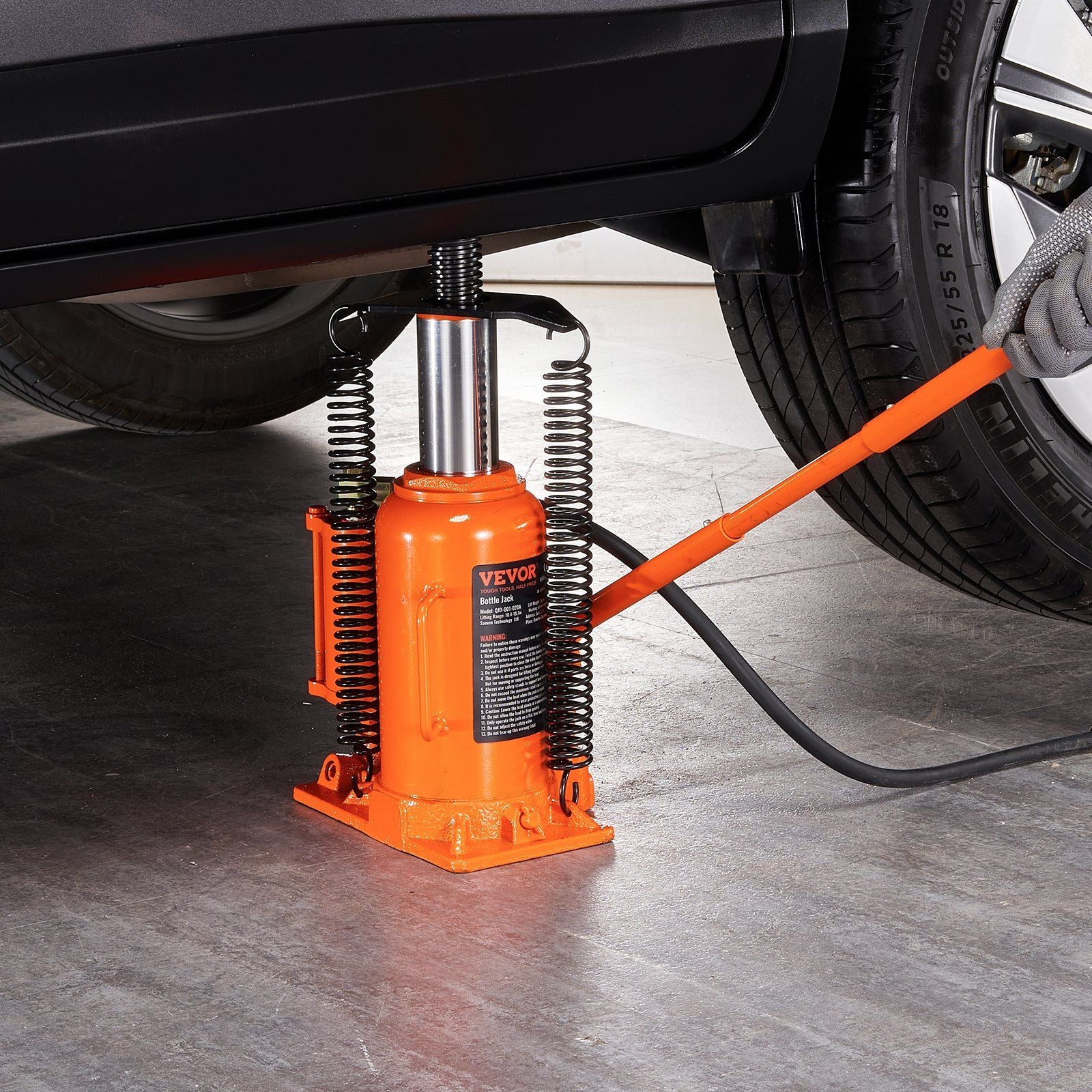 VEVOR Air Hydraulic Bottle Jack, 20 Ton/40000 LBS All Welded Bottle Jack, 10.4-19.7 inch Lifting Range, Manual Handle and Air Pump, for Car, Pickup, Truck, RV, Auto Repair, Industrial Engineering - Discount Msrp 