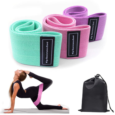 3pcs Resistance Bands For Legs And Butt; Home Yoga Exercise Workout Sports Fitness Accessories - Discount Msrp 