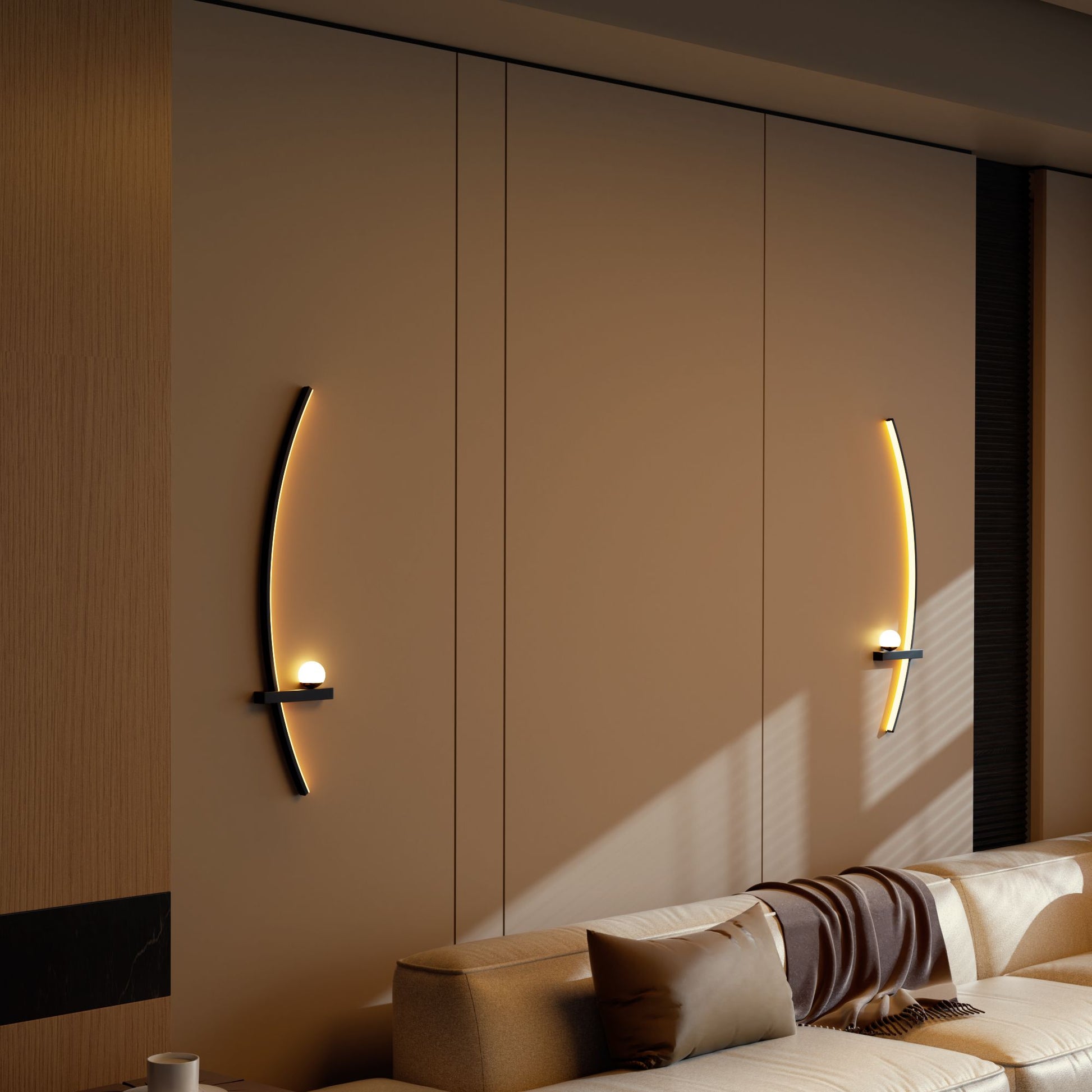 2-Pack Modern Orb Arc Wall Lamp, Plug in Wall Sconces for Living Room Bedside - Discount Msrp 