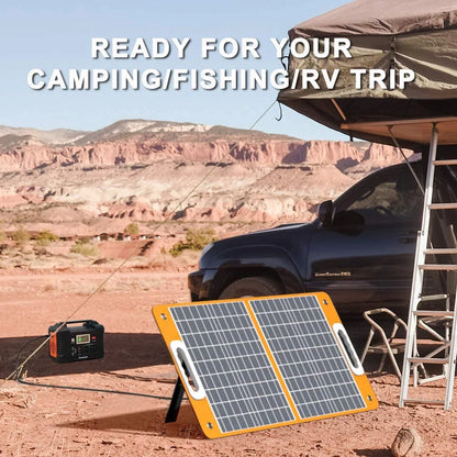 200W Portable Power Station, FlashFish 40800mAh Solar Generator with 110V AC Outlet/2 DC Ports/3 USB Ports, USB-C/QC3.0 for Phones, Tablets On Camping Van RV Road Trip - Discount Msrp 