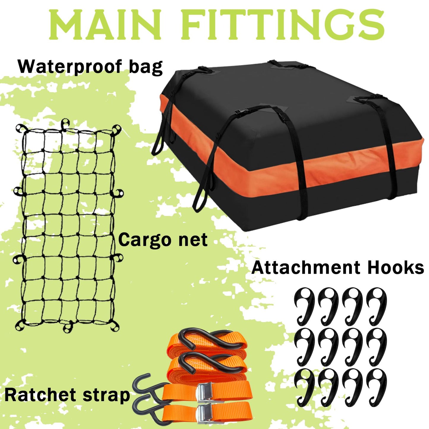64"x39"x6"/51"x36"x5" Roof Rack,Heavy Duty Rooftop Cargo Carrier,Roof Basket with Waterproof Bag,Elastic Net with Attachment Hooks,Ratchet Strap,Universal Roof Rack Fits for SUV Truck,260lbs Capacity - Discount Msrp 