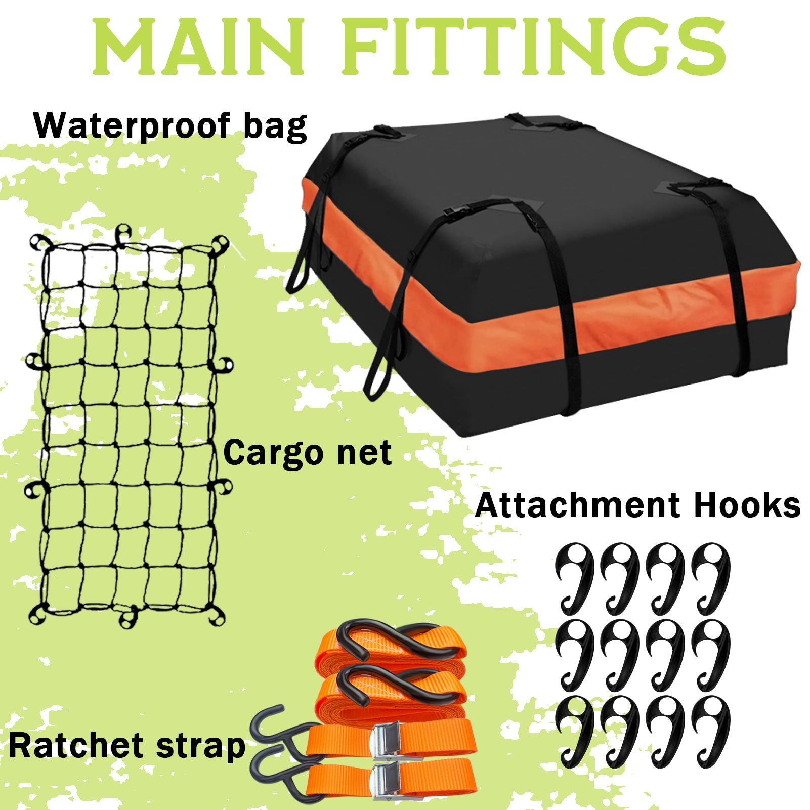 64"x39"x6"/51"x36"x5" Roof Rack,Heavy Duty Rooftop Cargo Carrier,Roof Basket with Waterproof Bag,Elastic Net with Attachment Hooks,Ratchet Strap,Universal Roof Rack Fits for SUV Truck,260lbs Capacity - Discount Msrp 