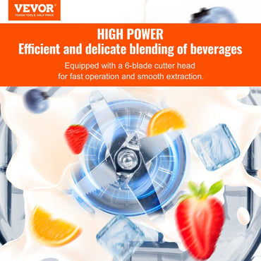 VEVOR Professional Blender, Commercial Countertop Blenders, 68 oz Jar Blender Combo, Stainless Steel 3 Functions Blender, for Frozen Drinks, Shakes, Smoothies, Peree, and Crush Ice, Black - Discount Msrp 