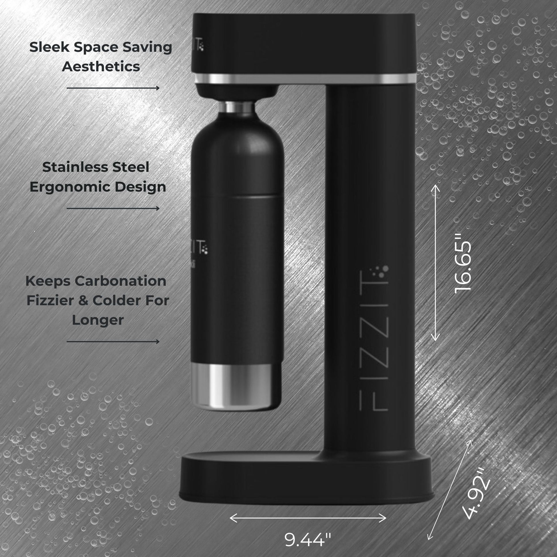 FIZZIT™ Spärklï Carbonated Water Soda Maker with Stainless Steel Bottle – Eco-Friendly, Dishwasher Bottles - Sparkling Water Maker - Discount Msrp 